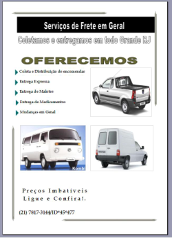 Serviço de fretes, mudanças e coletas